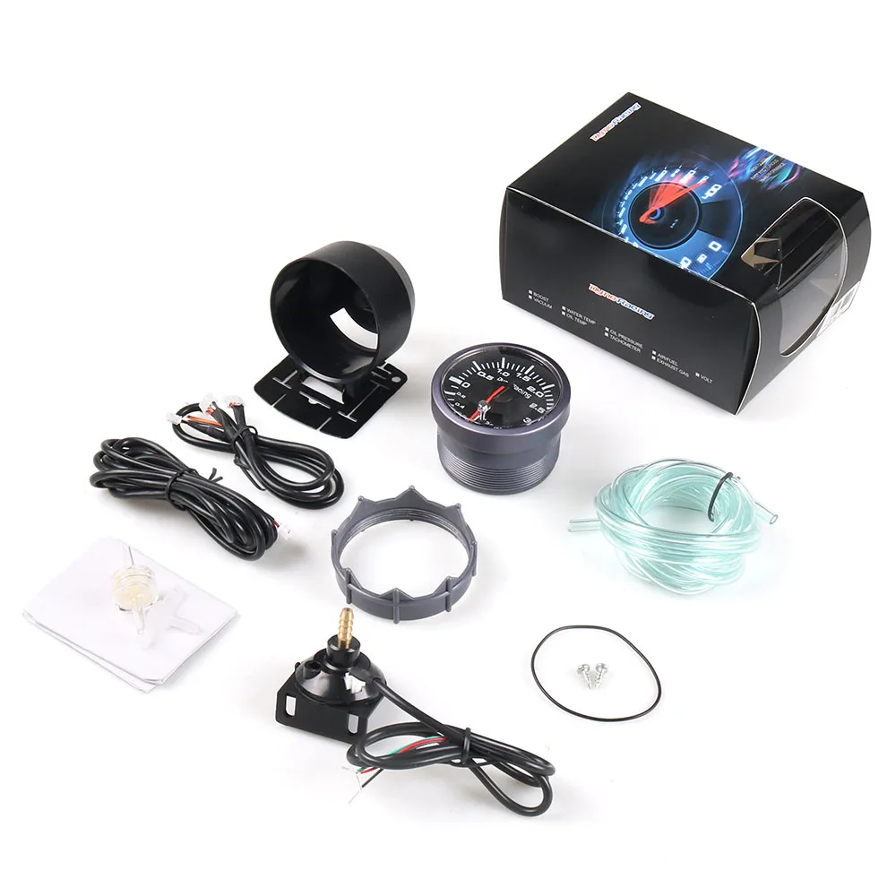 Dynoracing 60MM Black Face Car Turbo Boost gauge 3 BAR With White &Amber Lighting turbo boost meter Car Meter TT101477