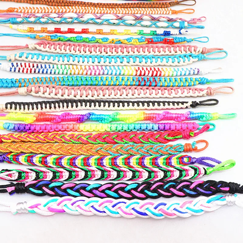 Fashion 15pairs/Lots Braided Cotton Rope Cuff Friendship Bracelet Lovers Cuff Bracelets Handmade Jewelry for Man Women