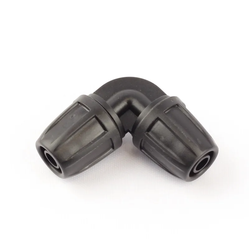 6pcs 8/11mm Garden Hose Equal Elbow Thread Lock 90 Degree Hose Elbow Quick Connector Plant Irrigation System Soft Pipe Fittings