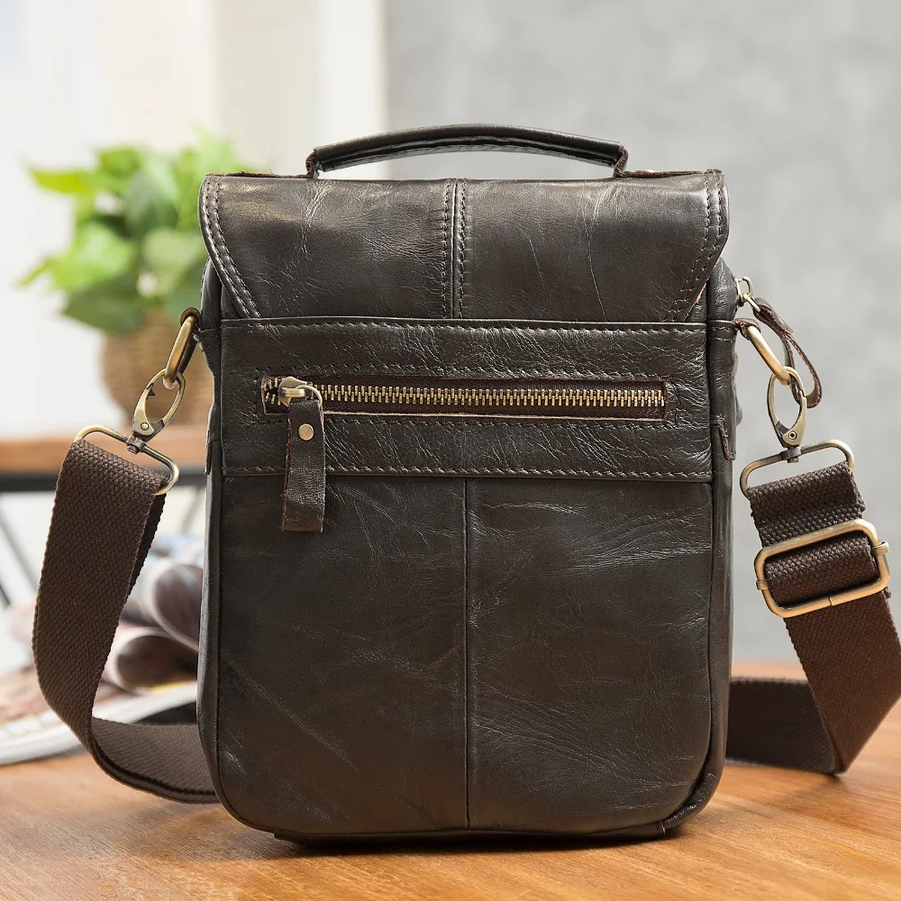 Quality Leather Male Casual Design Shoulder Messenger bag Cowhide Fashion Cross-body Bag 8\