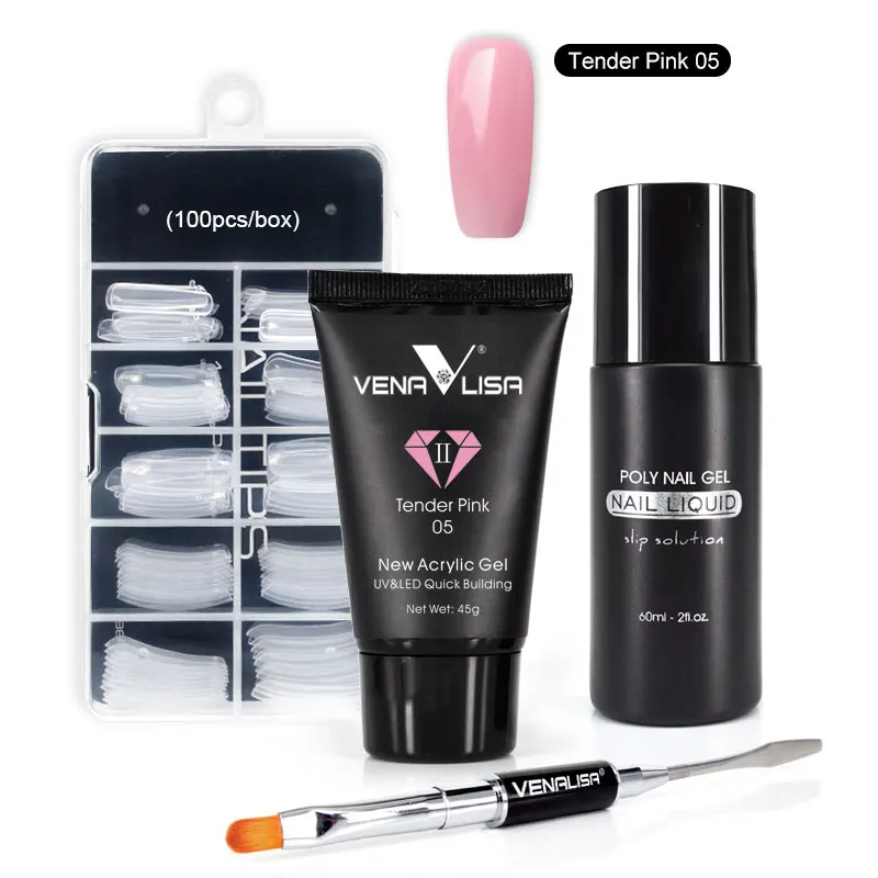 VENALISA Acryl Gel 45g Maniküre Hohe Qualität Keine Klebrigen Verlängern Builder Nude Nägel Poly LED UV Poly Kit Französisch gel Nagel Kunst