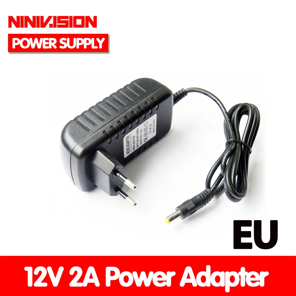 NINIVISION Special-purpose AC 100-240V 24W Converter Adapter EU plug DC 12V 2A Power Supply For Led Light Strip