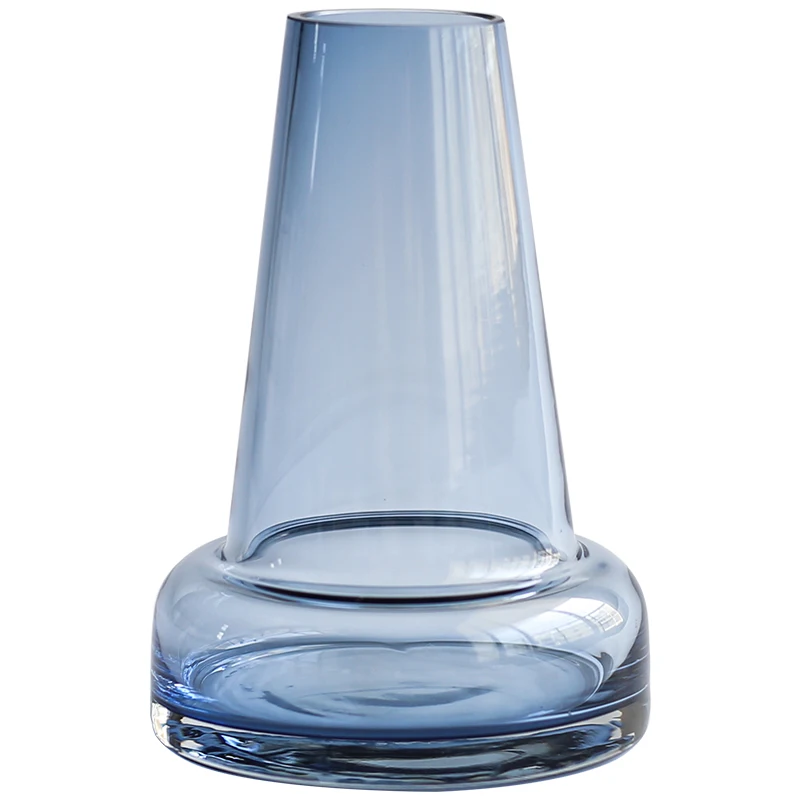 مزهرية زجاجية أوروبية للديكور المنزلي، حاويات زجاجية تررم، مزهريات زهور صغيرة، زجاجة زفاف، منارة، رمادي، أزرق