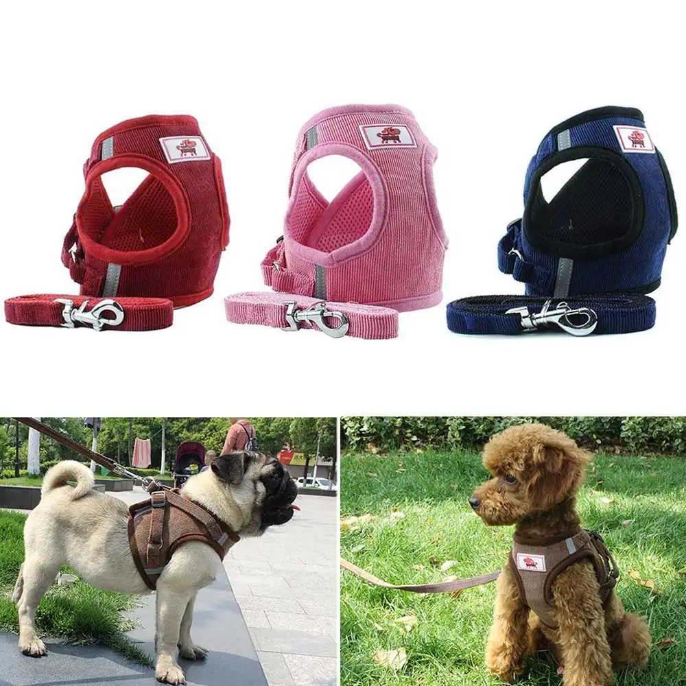 Dog Cat Harness Vest Pet Puppy Adjustable Soft Padded Walking Training Lead Leash for Chihuahua Pug Small Medium Dogs Supplies