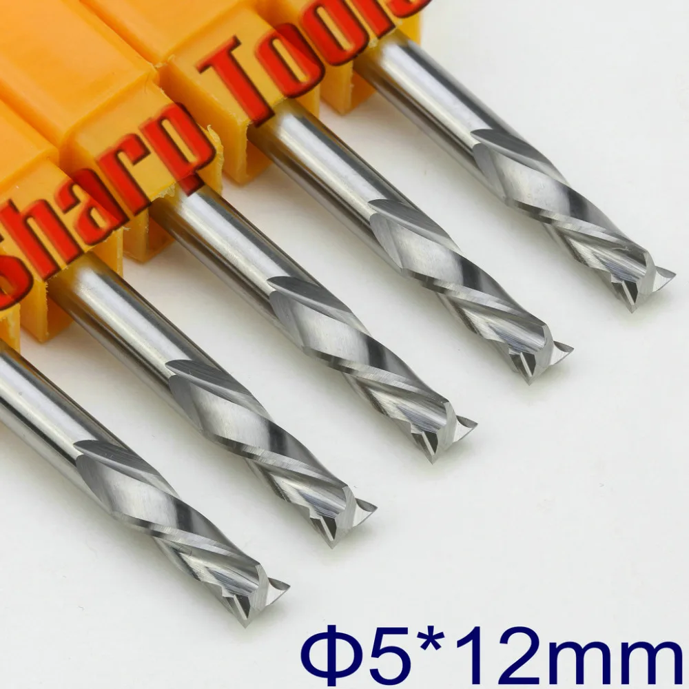 

5x12mm 2 Flutes Up &Down Cut End Mill Engraving Bits Carbide Cutter,Compression CNC Cutter Milling Tools Woodworking Machining