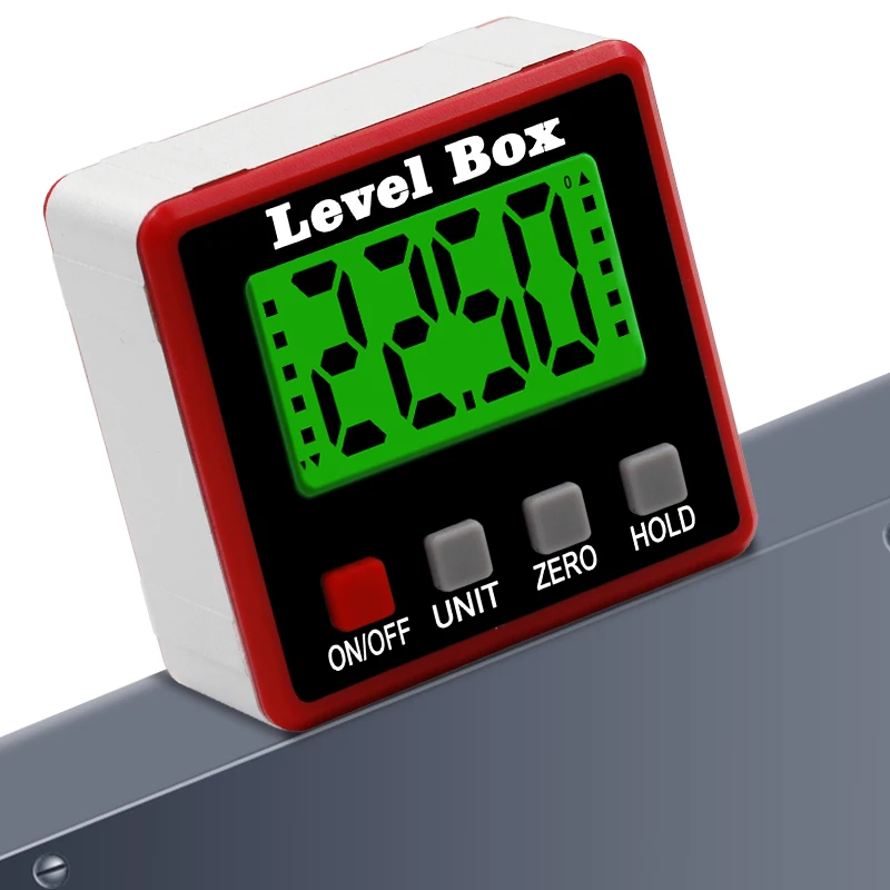 Precisão Transferidor Digital com Ímã Base, impermeável Nível Box, inclinômetro, ângulo Finder, Bevel