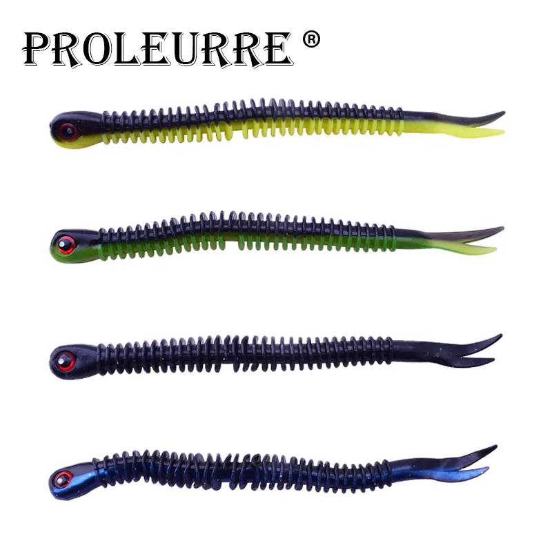 5 Pcs/Lot 12cm 5g Plastice Grubs 80mm 3.8g silicone bait Worms Fishing Lure Attractive Fish Crab Fishing Bait Soft Bait YR-356