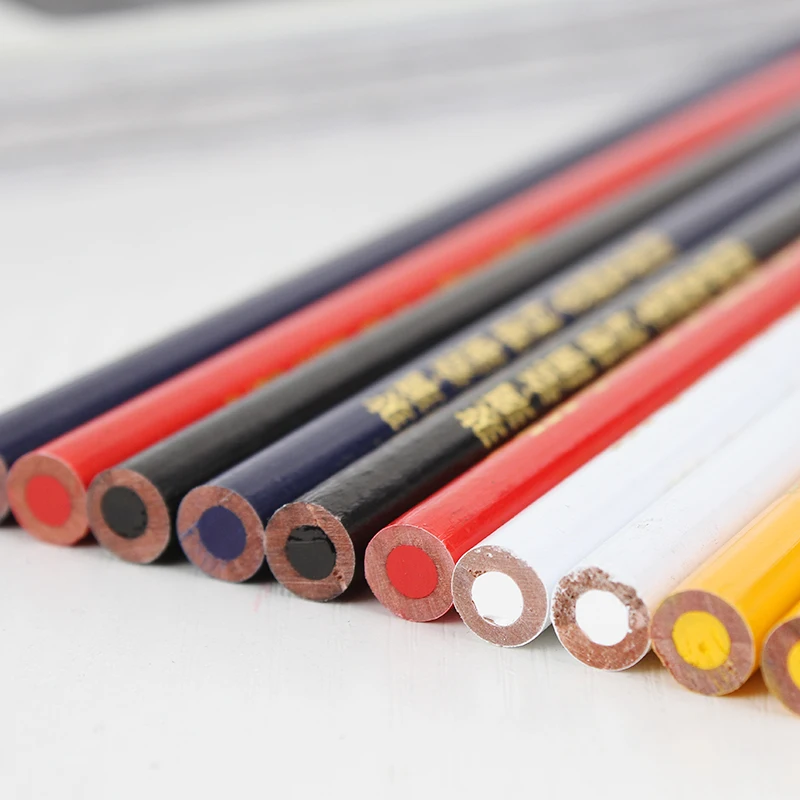 10pcs/pack White Yellow Red Blue Black Colored Pencils Set HB Special Pencil for Glass Leather Plastic Metal Porcelain Marker