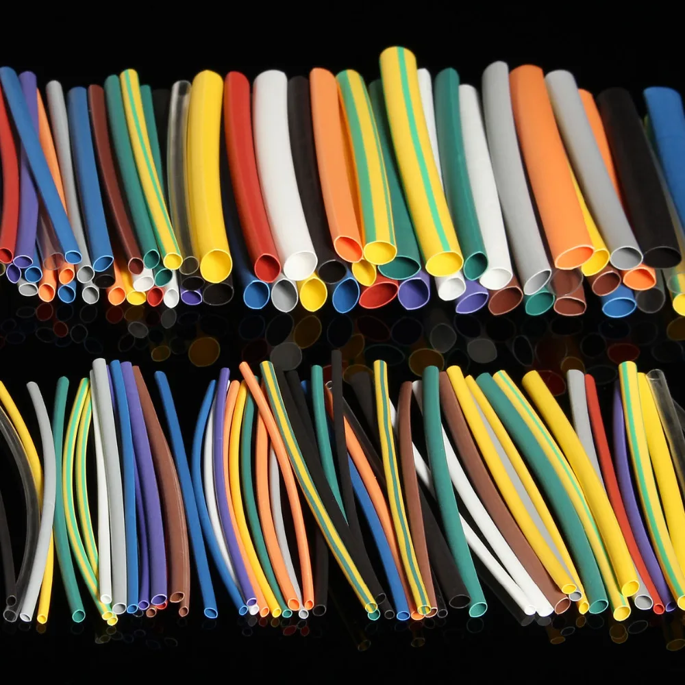 144 pcs Heat Shrink Tubing 12 Colors 6 Size 2:1 Halogen-Free Kit HeatShrink Tube Sleeve Sleeving Wire Wrap Cable Tubes