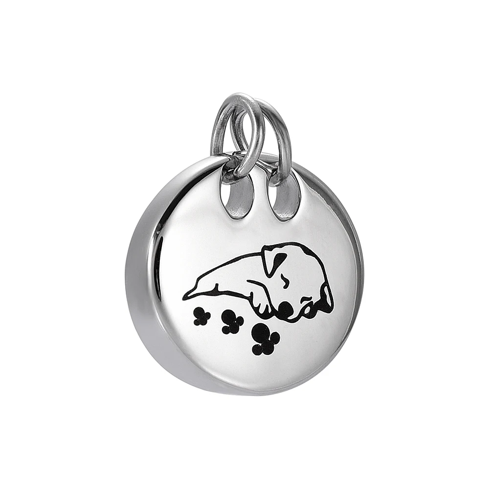 

CMJ9941 EngravableDog &Paw Printed Stainless Steel Charm Urn Pendant Necklace for Ashes Keepsake Urn Jewelry In Memory of Dog