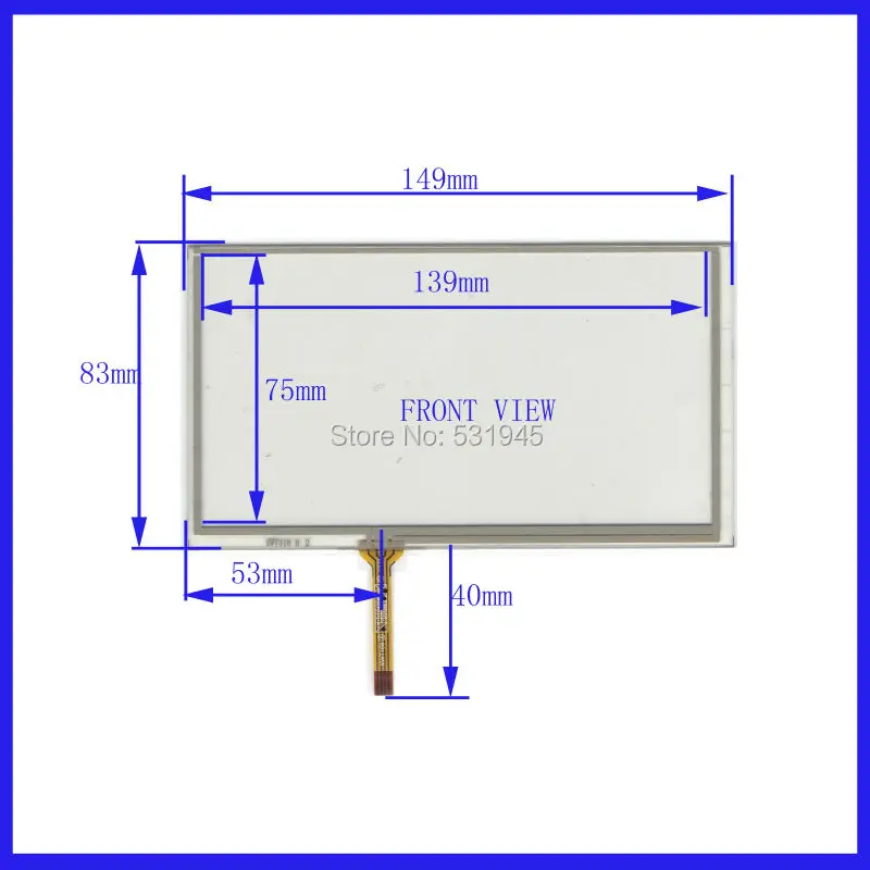 

ZhiYuSun 149mm*83mm XWT318 149*83 vehicle6 -inch resistive touch screen display on the outside flat screen handwriting