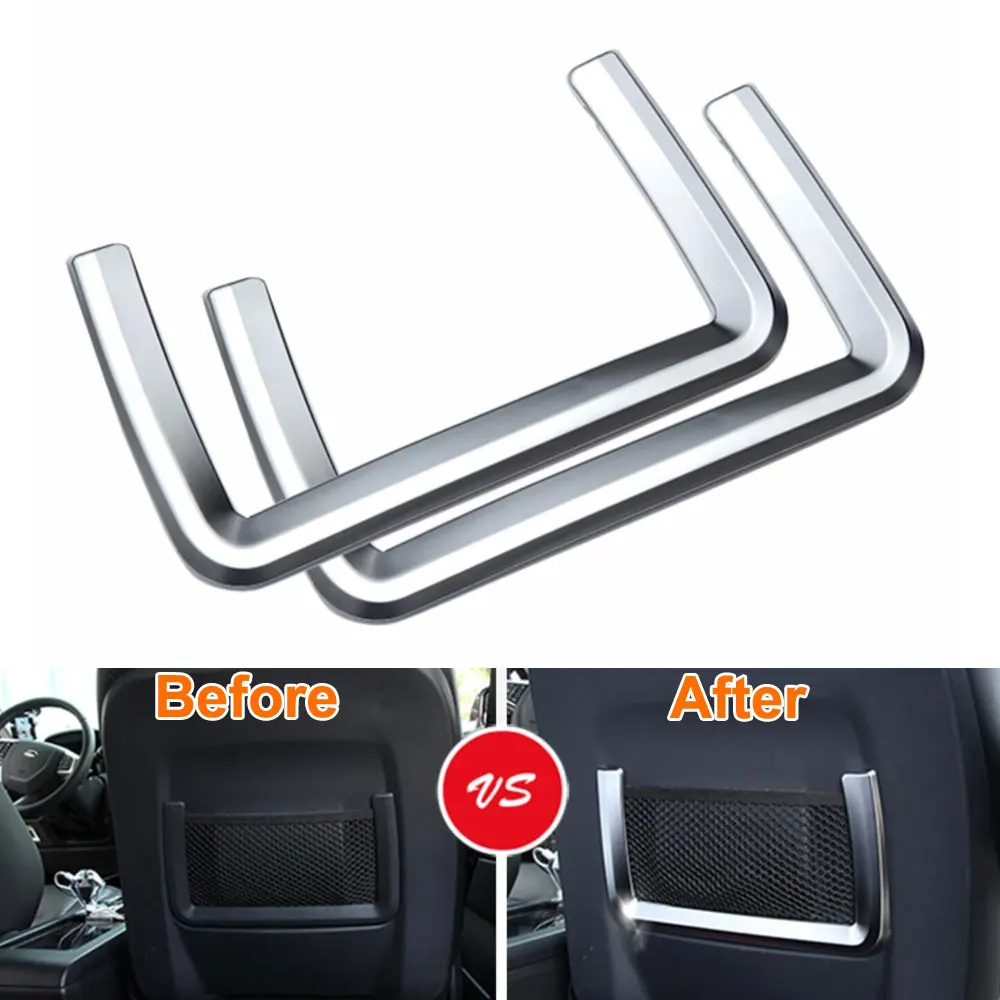 

2PCS/PAIR Interior Front Seat Back Rear Storage Net Cover Trim Strip Decoration For 2015 Discovery Sport Car Styling Covers