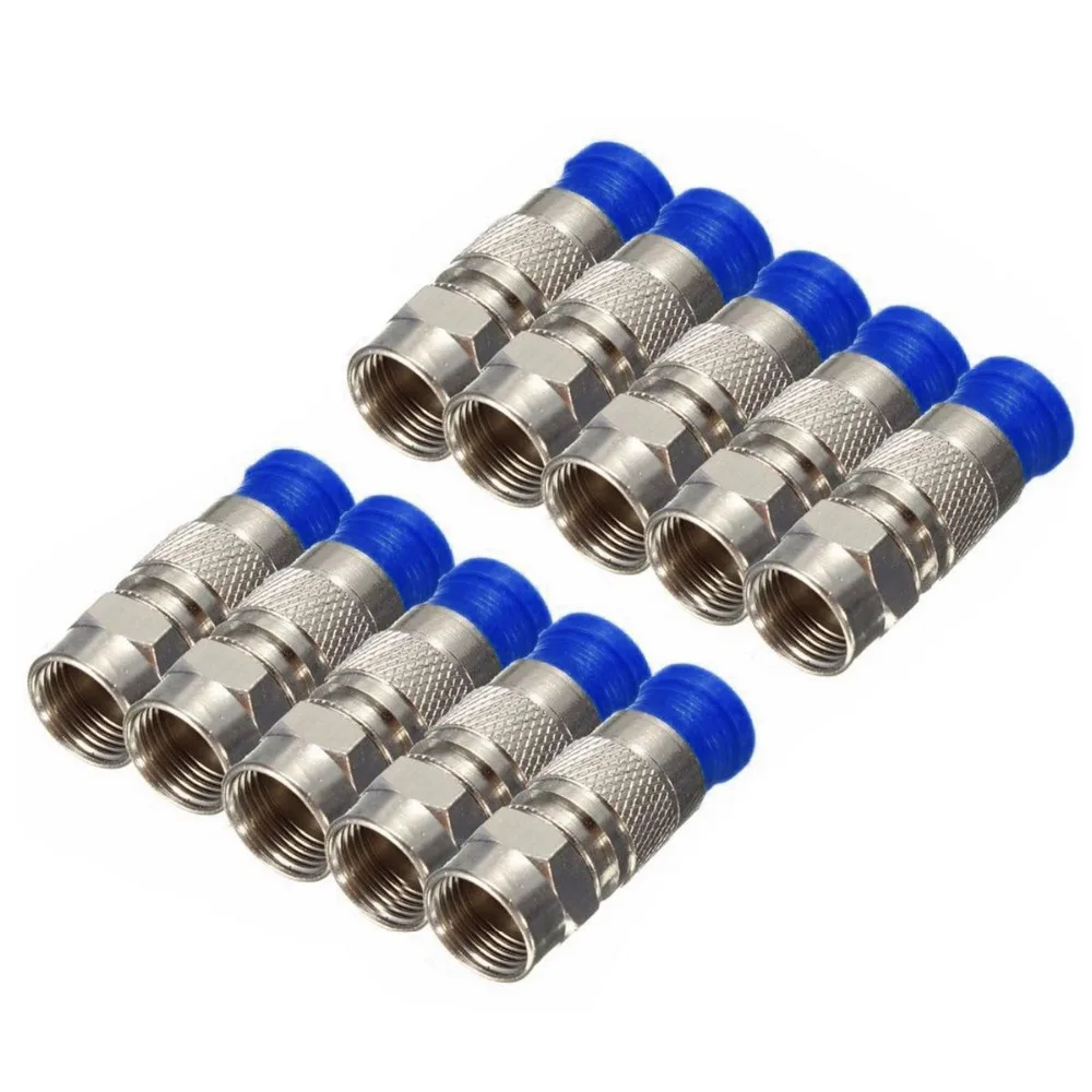 100/50/20/10/5/2/1PCS Waterproof RG6 Connector Compression Tool Coaxial Cable Connection F Type