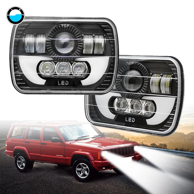 

5x7'' Auto led headlamp 6x7 inch Rectangular LED Headlights for GMC Truck 4x4 Offroad Jeep Wrangler YJ Cherokee XJ MJ.