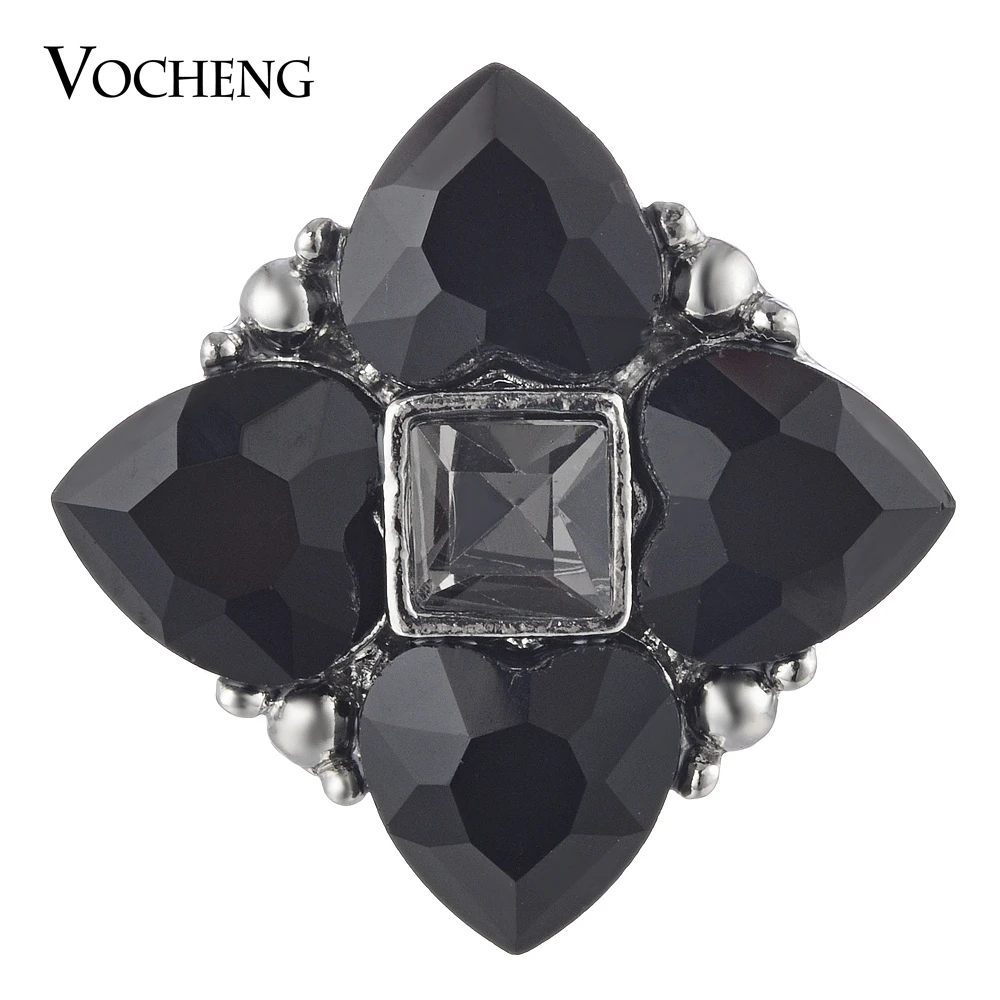 Vocheng Ginger Snap Button 18mm 3 Colors Filled Crystal Square Shape Vn-1780