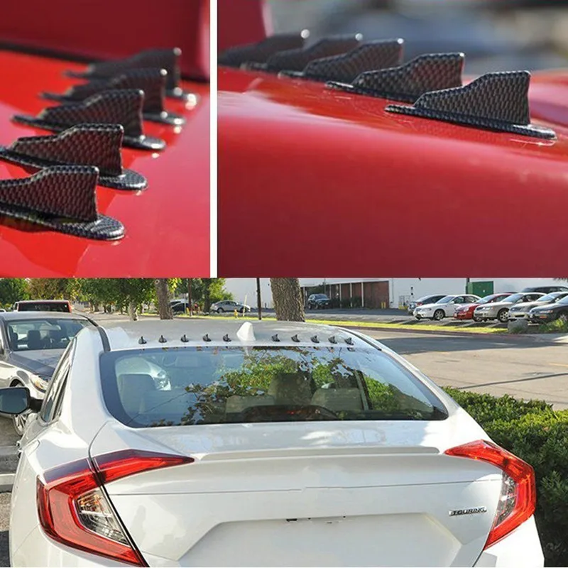 1 pcs Car Tuning EVO Styling Shark Fin Diffuser Spoiler Wing Windshield Vortex Generator Universal for Roof Windscreen Bumper