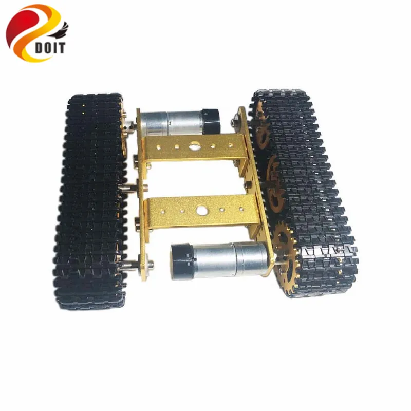 Metal rastreado chassi do tanque mini t100 veículo rastreado carro inteligente com 2 motores para robô competição graduação design diy rc