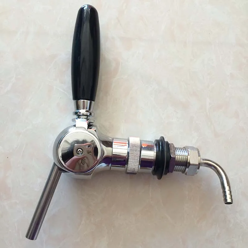 Dutch Beer Tap with Flow Controller, 30mm Thread Shank,Wahser,Nut and Hose Barb ,Brass Material, Homebrew