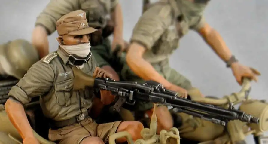 Kit de maquette en résine d\'Afrique du Nord, 1:35, 3 personnes, \