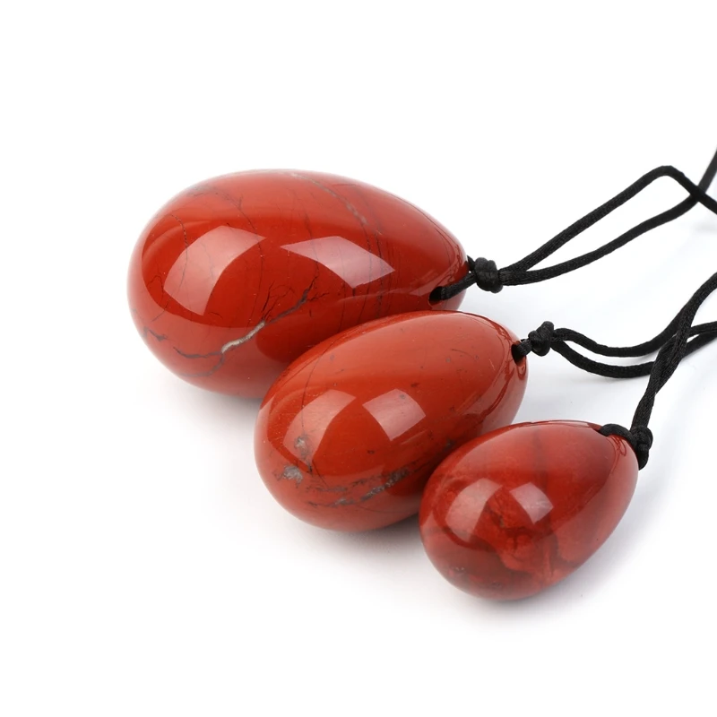 

3pcs Natural Red Jasper Yoni Egg Kegel Exercise Massager for Women Health Care hot sale