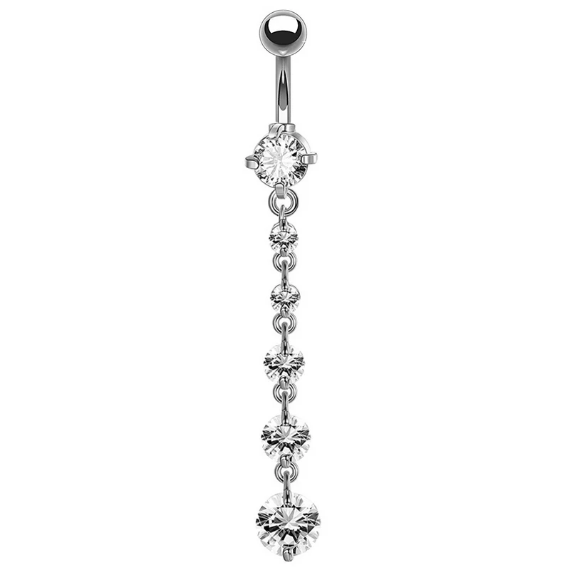 1pc High Crystal Dangle Surgical Steel Naval Ring Waterdrop Butterfly Belly Button Rings Sexy Belly Bar Body Piercing Jewelry