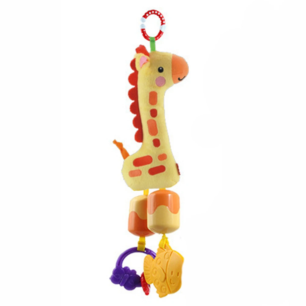 Cute Kawaii Giraffe Wapiti Zebra Doll Pram Decor Windbell Tooth Gum Juguetes Intelligence Development Toys for Baby 0-12 Months