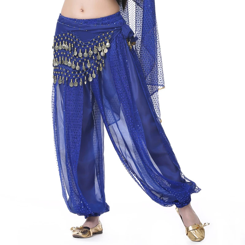 Indian Belly Dance Pants Women Harem Pants Cute Duck Chiffon Sequins Loose Hockey Pants for Female 10 colors Hot Sale