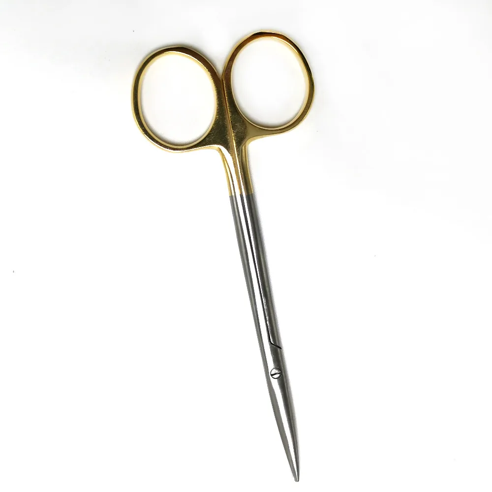 Gold Handle Blunt Scissors Nose Plastic Equipment Cosmetic Surgery Tools Nasal Head Round Scissors