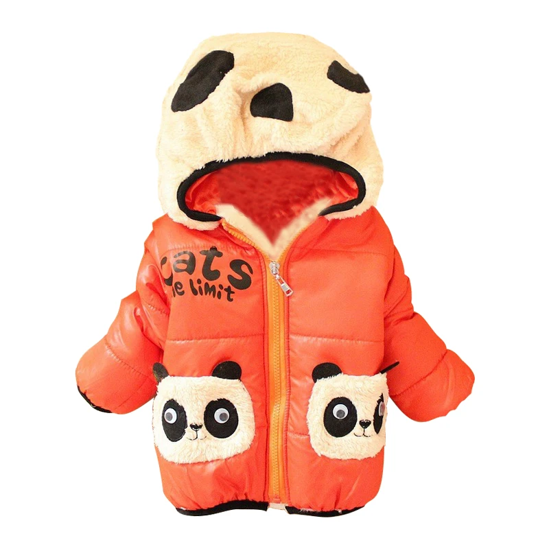 Retail 1pc Children Clothing Panda Cartoon Outwear Baby Boy Winter Wear Thickening Outerwear Coat Kids Cotton Padded Jacket