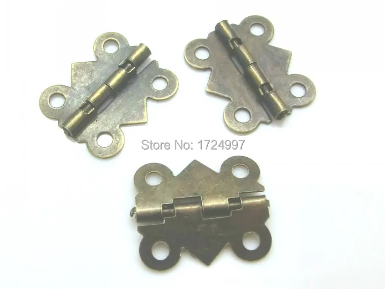 50pcs Door Butt Hinges(rotated from 90 degrees to 210 degrees) Antique Bronze 4 Holes 20mm x 17mm, J1251