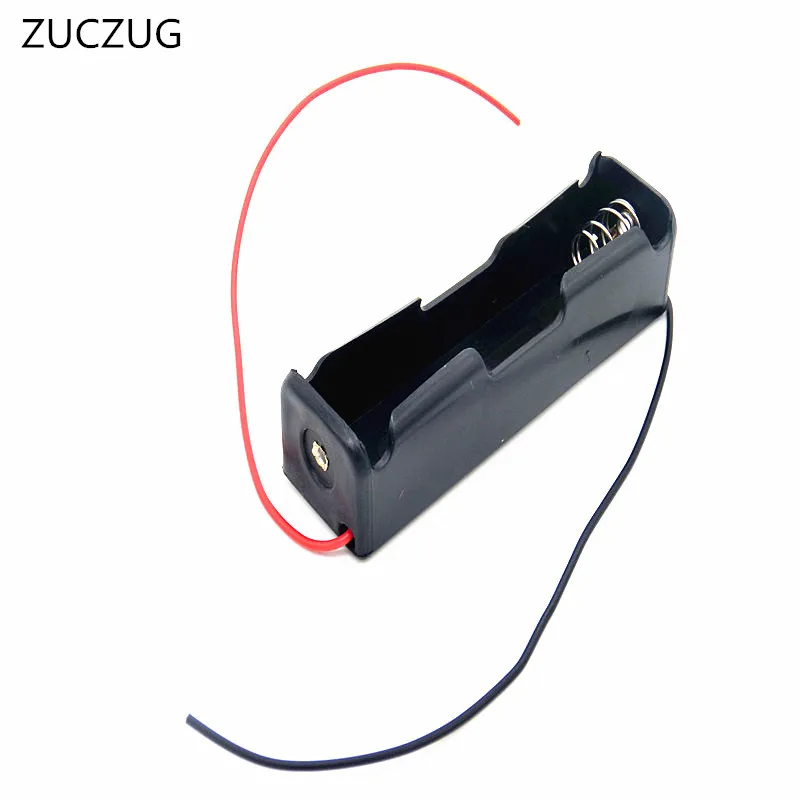 ZUCZUG New Plastic 18650 Battery Case Holder Storage Box with Wire Leads for 18650 Batteries 3.7V Black Wholesale