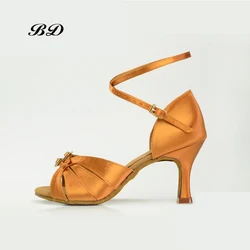 Chaussures de danse latine pour femmes, sandales en SATIN à talons hauts, BDDABCE authentique, SALSA Tango Hoting, 2307