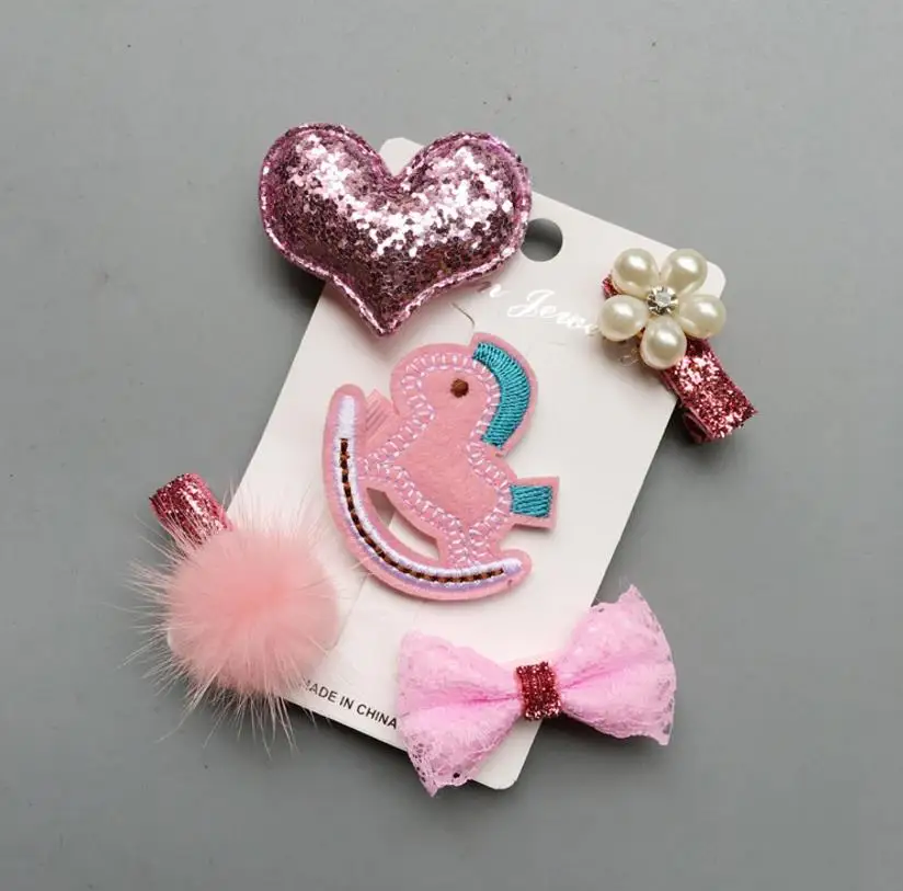 Children Kids Hair Accessories Hairpin New Lovely Bows Hair Clips Girls Bowknot Flowers Headwear Safety Barrettes Headdress