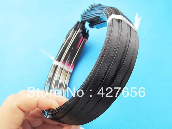 10pcs 5mm Wide Metal Headband Hairband Pendant Charm Finding,Sticked Black Ribbon Outer, DIY Fashion Accessory Jewelry Making