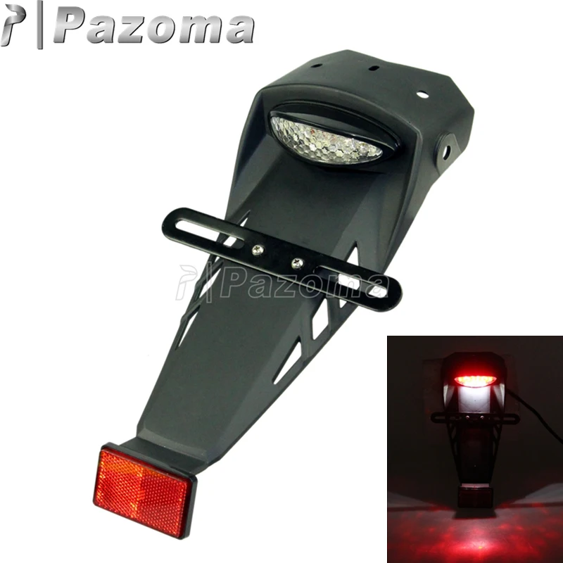 Motorcycle LED Tail Light Enduro Trailbikes Rear Fender Number Plate Holder For BMW Kawasaki Honda KLX450R G450 XR400 CRF250 450