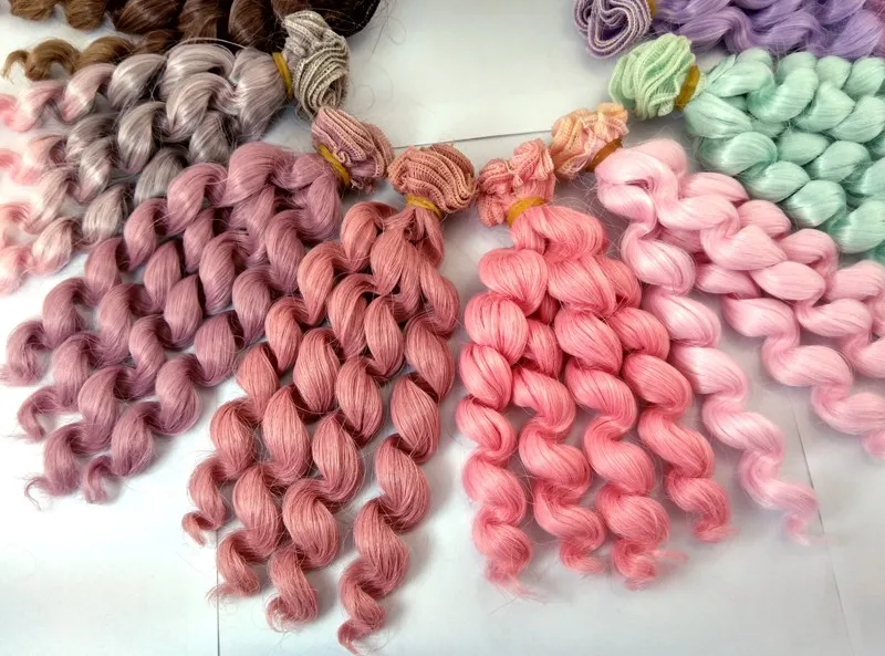 factory supply 1piece 15cm  thick doll hairs  1/3 /1/4 1/6 bjd curly BJD wigs doll hair