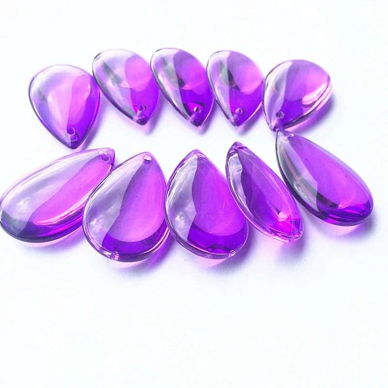 50pcs/lot 38mm Purple Glass Chandelier Parts Crystal Lamp Pendents,Garland Strands Beads Curtain Accessories Suncatcher Prisms