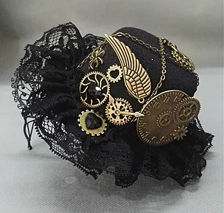 Novelties Steampunk Victorian Gears Mini Top Hat Costume Hair Accessory Handmade With Steam Punk Gear Glasses