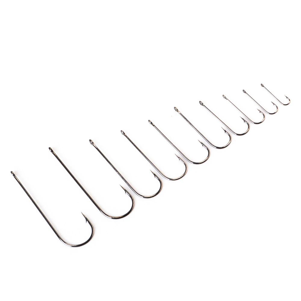 5-9PCS ABERDEEN Fishing Hook With Eye 4/0#-10# High Carbon Steel Fishhook Barbed Single Carp Hooks Fishing Accessories