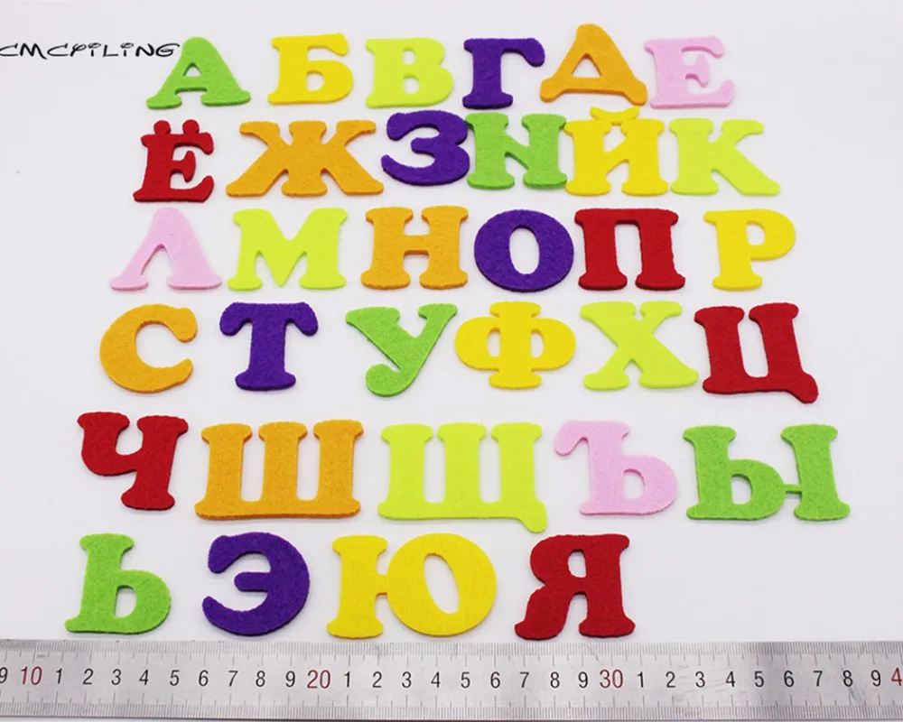 Cmcyiling letras para decoração de casa, alfabeto de feltro com 3mm de espessura para costura, scrapbooking, brinquedo infantil para decoração de casa com 33 peças