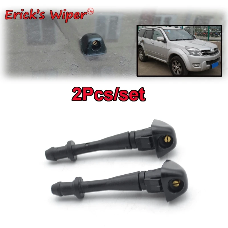 Erick's Wiper 2Pcs Front Windshield Wiper Washer Jet Nozzle For Great Wall Haval H3 X240 2005 - 2012 Sprayer Kit Water Outlet