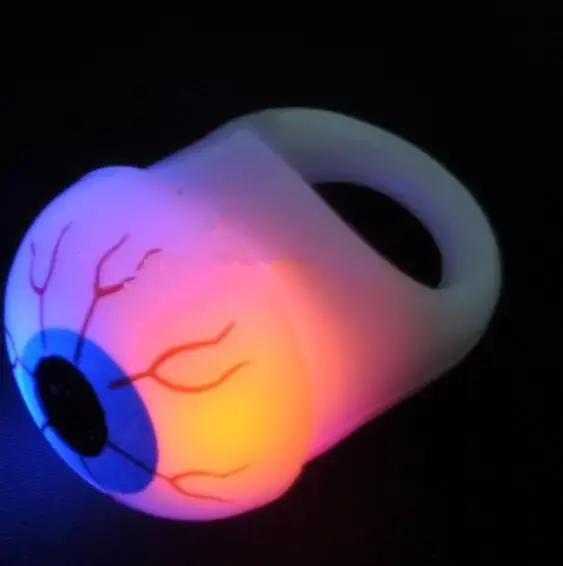 New Halloween LED Flashing Soft Rubber Eye Ring Kids Toys Novelty Design Party Decoration Supplies Christmas Gift For Adults and