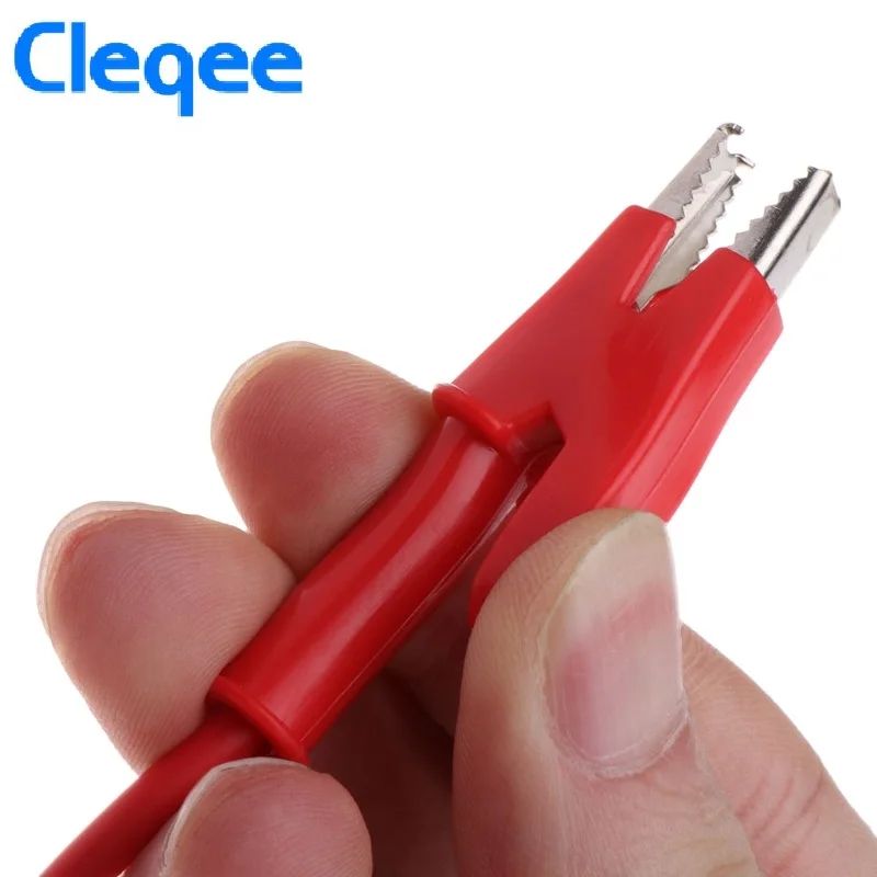 Cleqee P1040 1 комплект 1 м 4 мм банановый штекер к крокодиловой зажиме тестовый зонд свинцовый провод кабель тестовая фотография