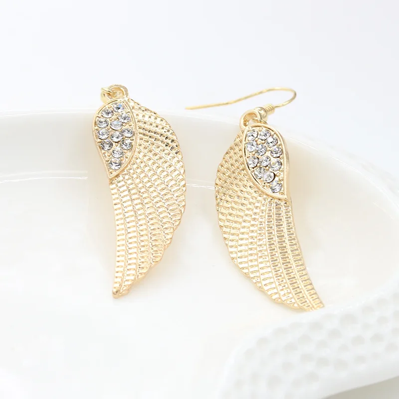 JIOFREE Fashion Angel Rhinestone Wings Clip on Earring No Pierced For Women Ear Charm Earrings Statement Earrings