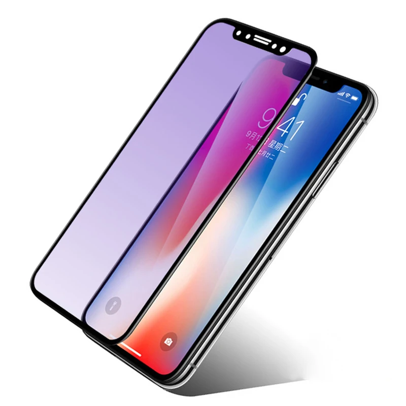 3D Matte Anti Blue Ray Tempered Glass For iPhone X XS XR 11 12 13 mini 14 15 Pro Max 8 Plus Frosted Full Cover Screen Protector