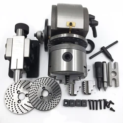 Tailstock Dividing Head BS-0 Precision 3Jaw Chuck 125mm with Dividing Plates Head Stock CNC Milling Kit