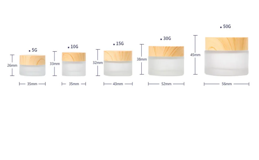 5G 10G 15G 30G 50G mróz szklana butelka plastikowa bambusowa pokrywka szklany słoik pusty butelka słoik na krem pojemnik na kosmetyki