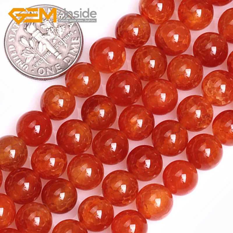 

GEM-inside 8mm Round Shape Red Agates Stone Beads Loose Beads for Jewelry Making Strand 15 Inches Wholesale! New Fashion