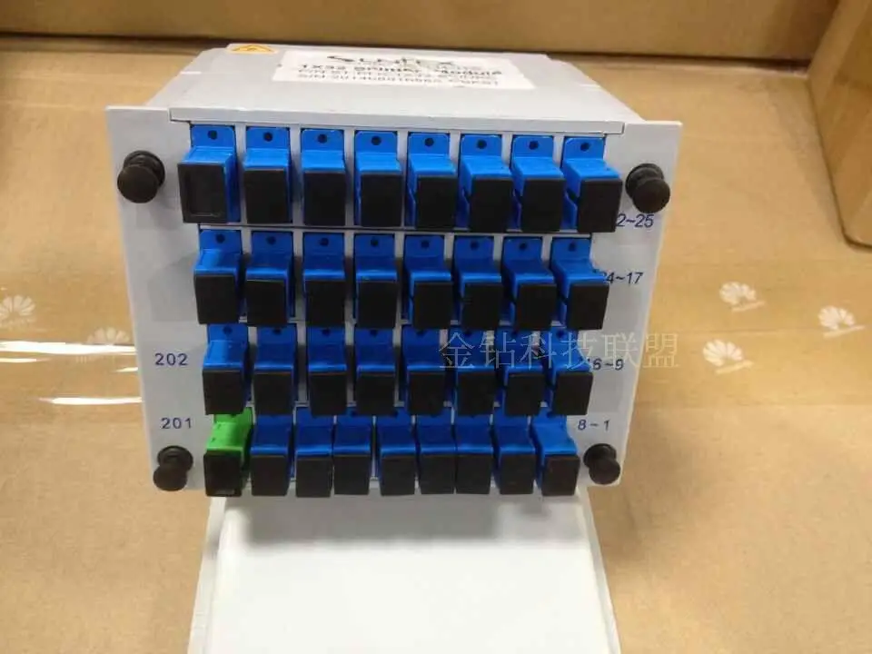 sunsea brand Fiber Optical Splitter Divider 1x32 Box Cassette Card Inserting PLC Splitter 32 Ports Branching Device