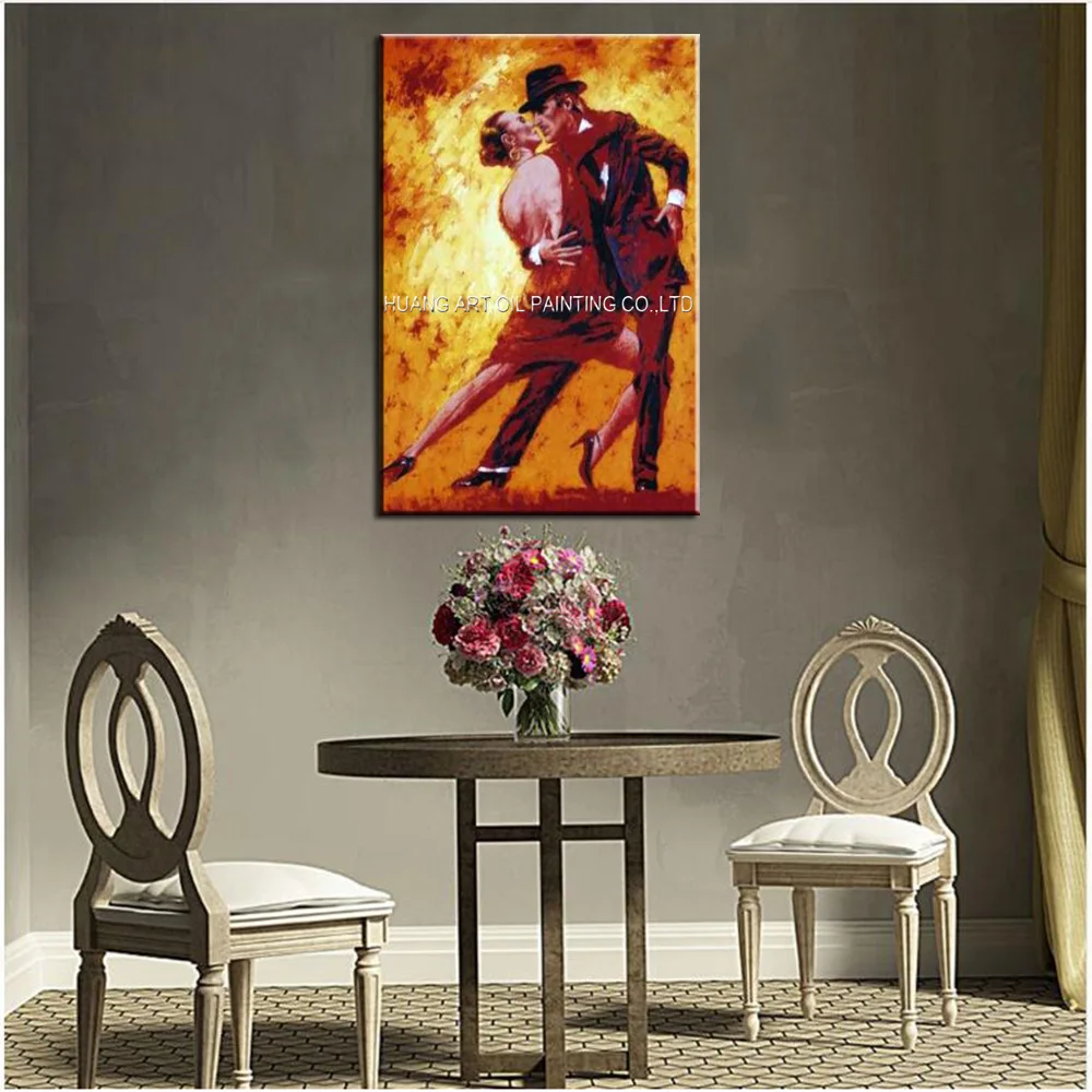 Artist Hand-painted High Quality Impression Flamenco Dancer Oil Painting on Canvas Terence Gilbert Golden Tango Oil Painting